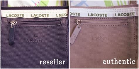 fake and original lacoste bag|lacoste bag stitching.